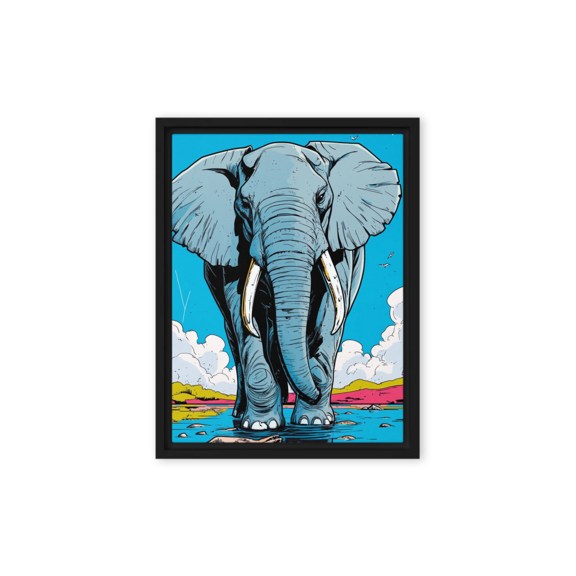 Elephant Illustration in Water