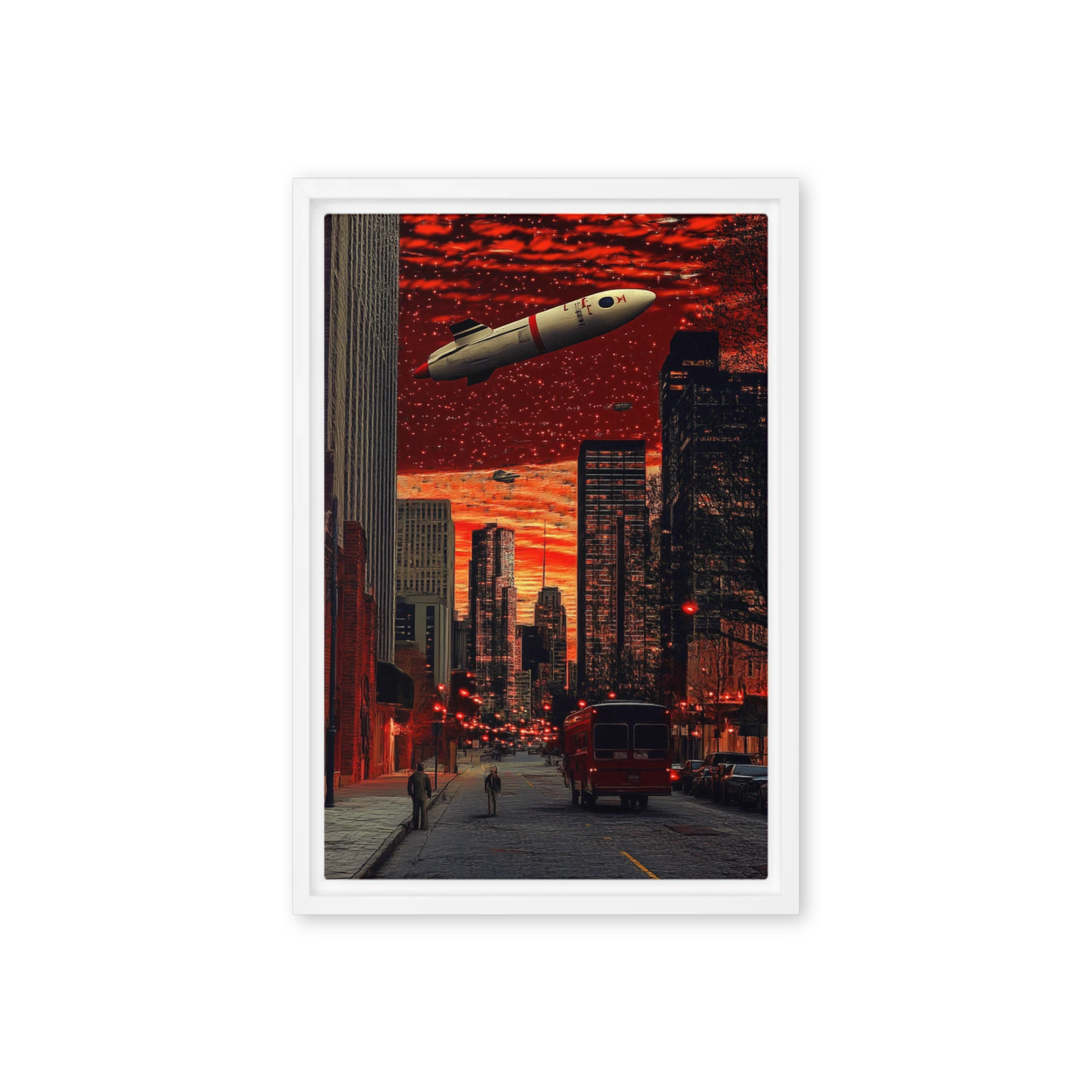 Crimson Future Metropolis | Art Print