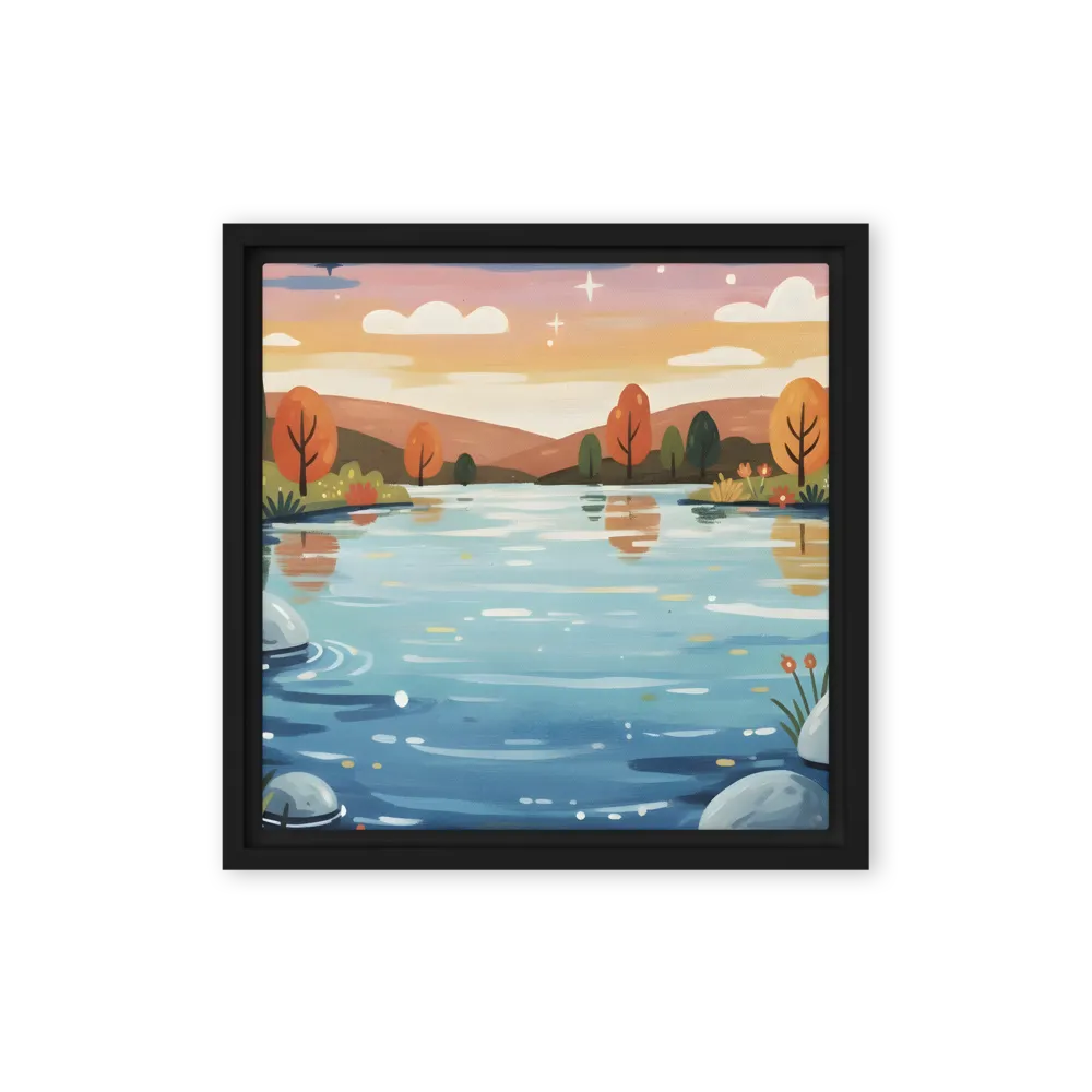 Sunset Lake Reflection 
 Canvas | 6″x 6″