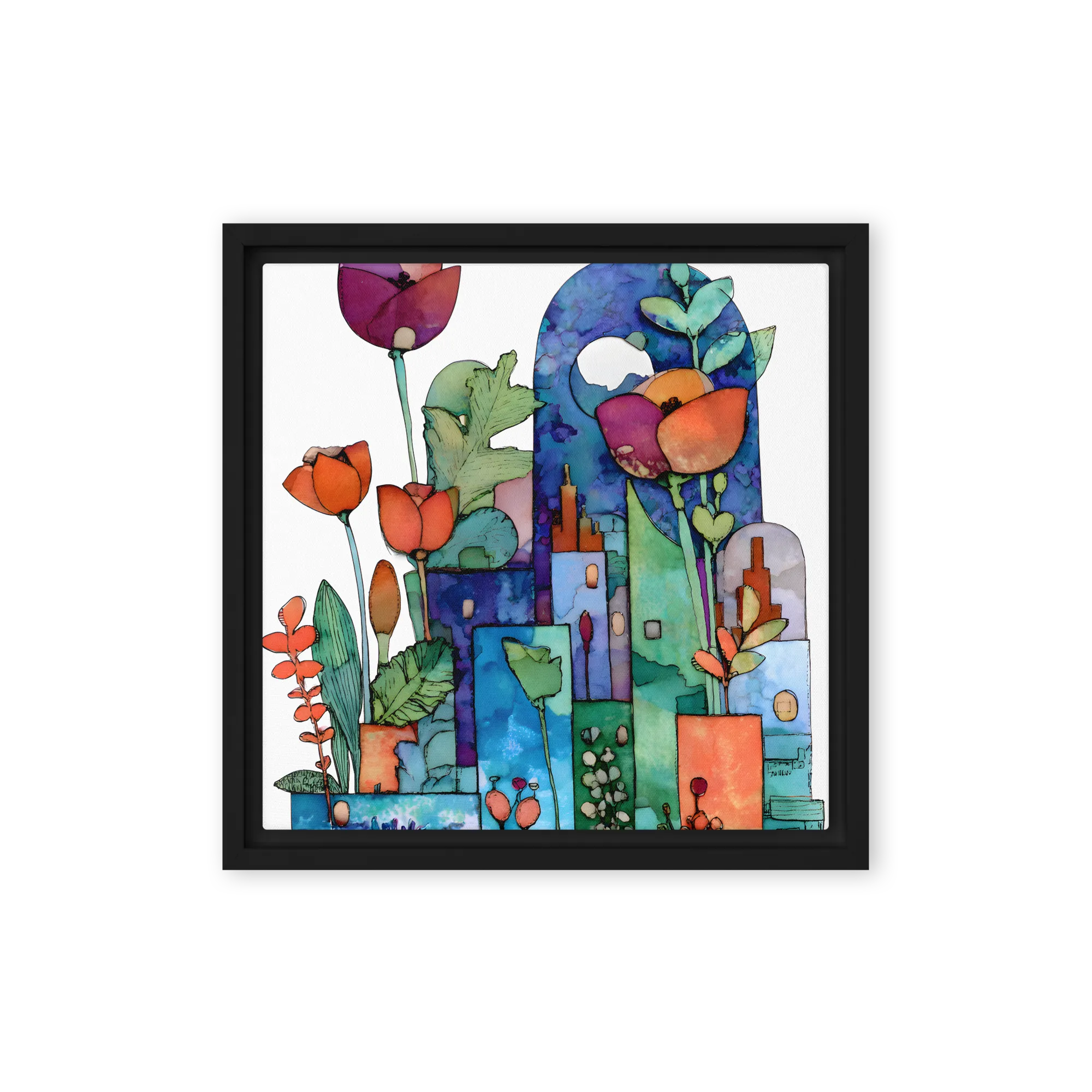 Patchwork Inkwash Wall Art — Artistic Fusion