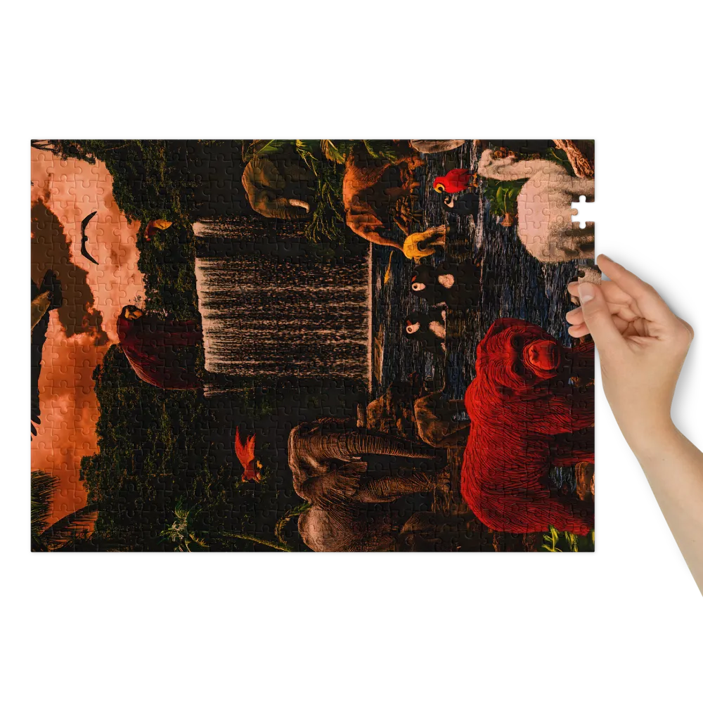 Surreal Jungle with Animals | Jigsaw Puzzle (252/520 pieces)