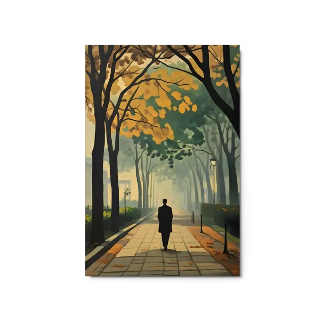 Solitary Stroll in Autumn | Art Print