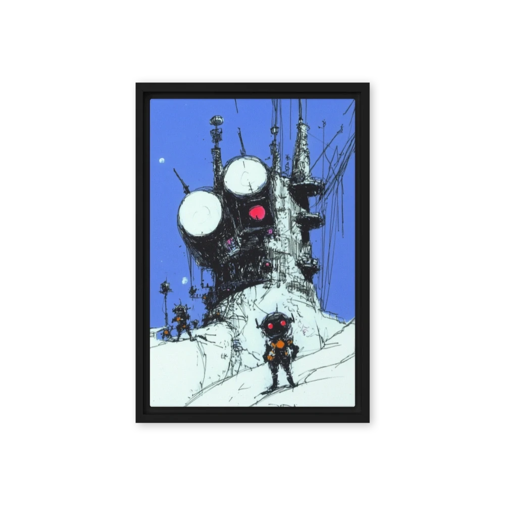 Futuristic Space Station with Robots
