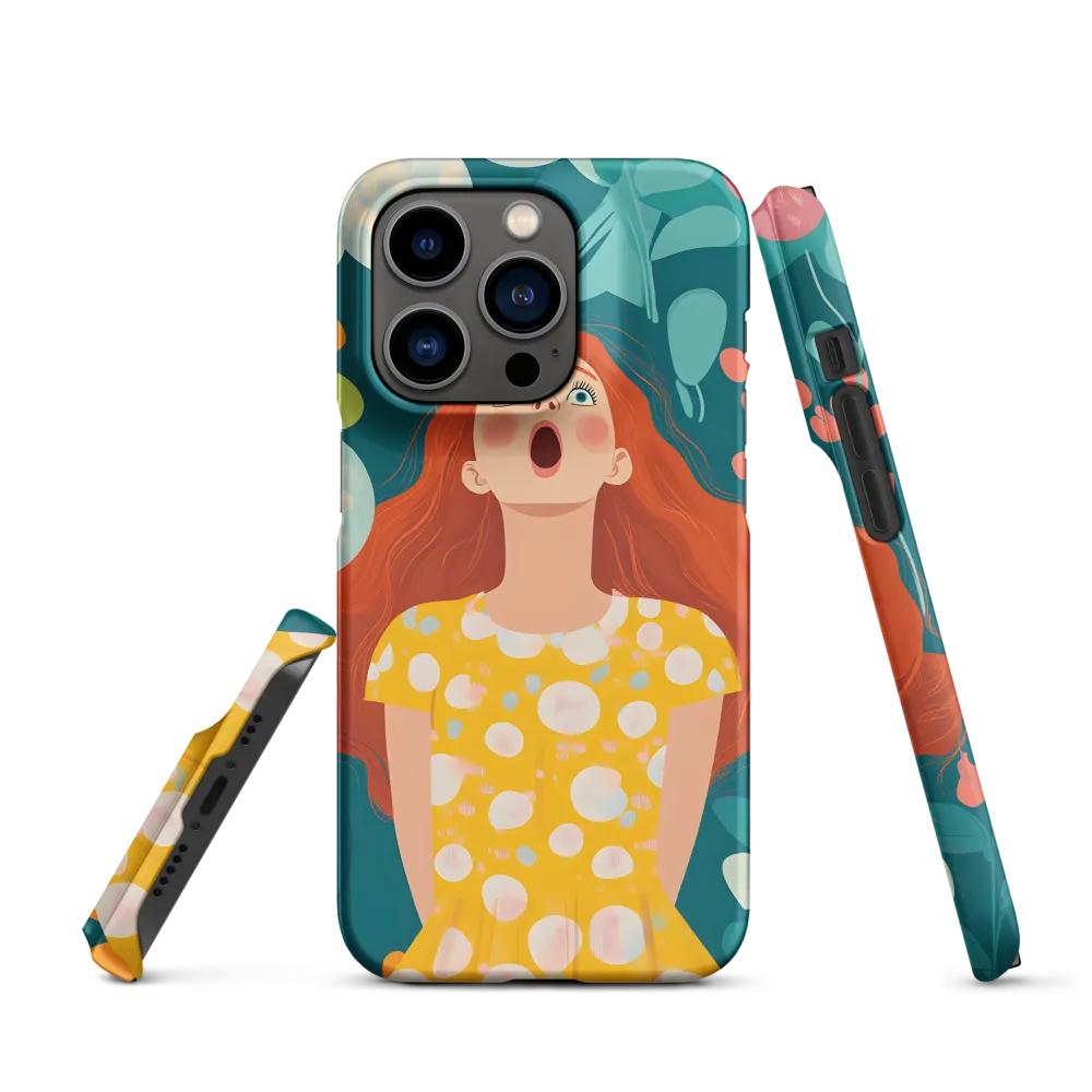 Girl in Yellow Dress with Bubbles | Phone Case