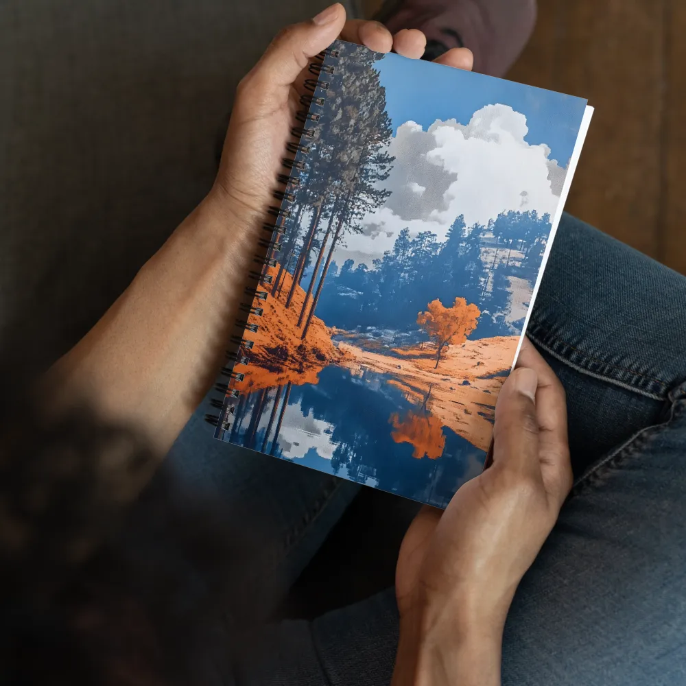 Duotone Lake Landscape 
 Spiral Notebook | 140 pages