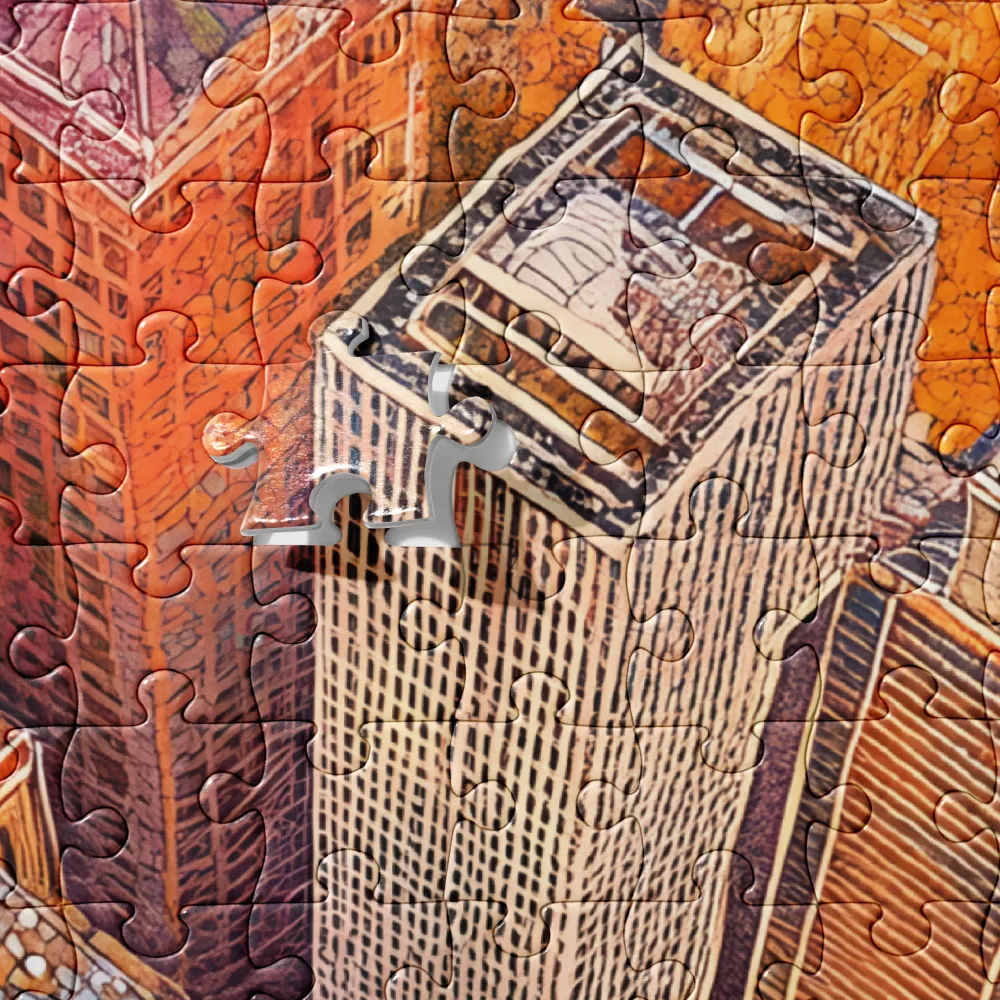 Urban Symphony in Orange and Purple | Jigsaw Puzzle | 252 pieces