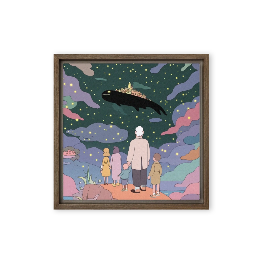 Stargazers and the Whale City | Art Print
