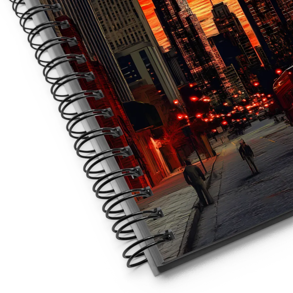 Crimson Future Metropolis 
 Spiral Notebook | 140 pages
