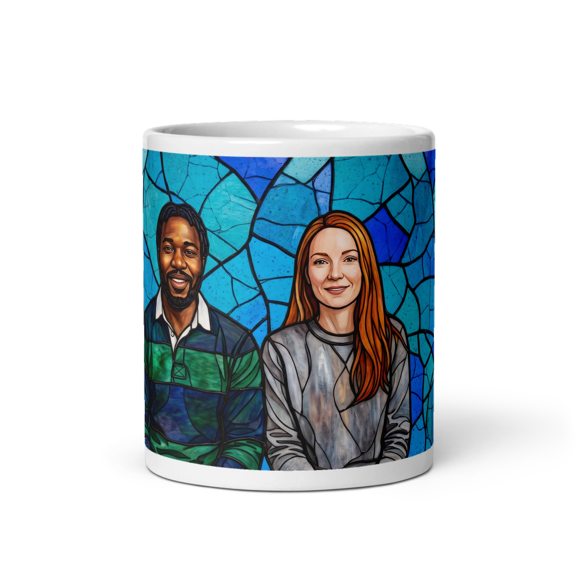 Stained Glass Couple Portrait Mug
