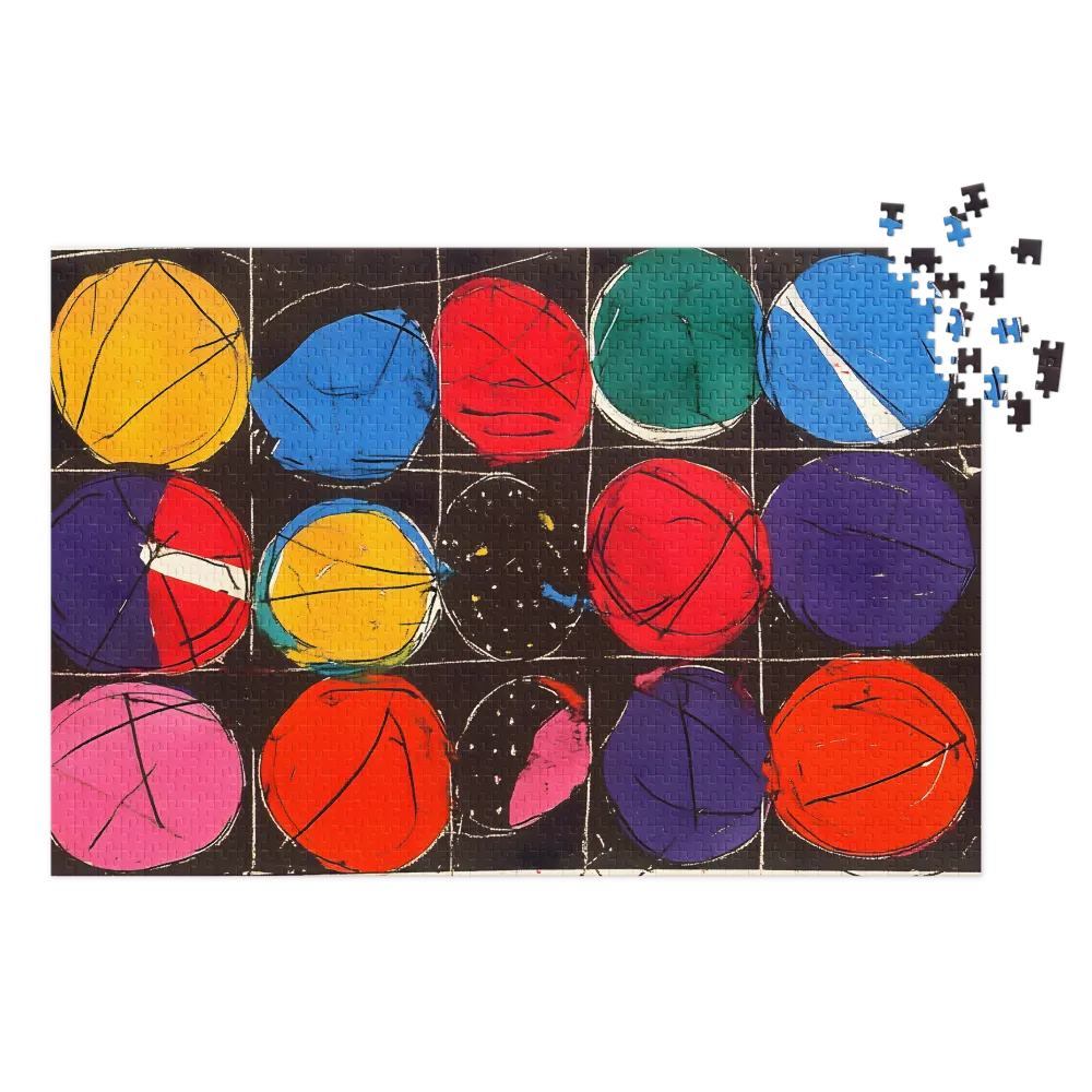 Grade de Cores Abstrata 
 Puzzle em caixa de metal