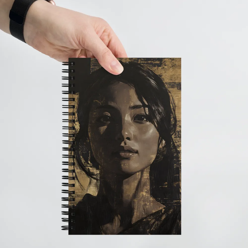 Gilded Shadow Portrait 
 Spiral Notebook | 140 pages