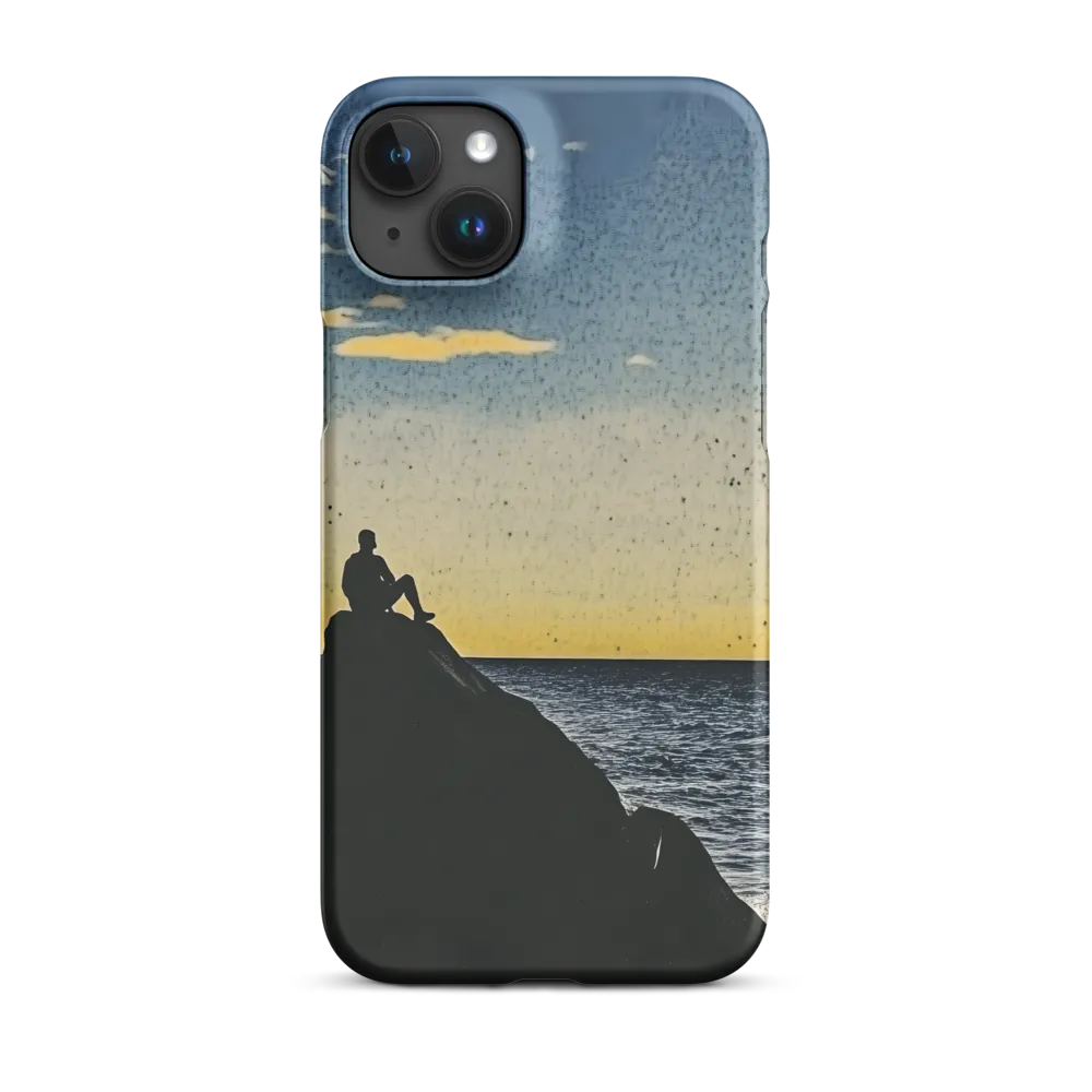 Silhouette of a Person on a Rock at Sunset | Phone Case