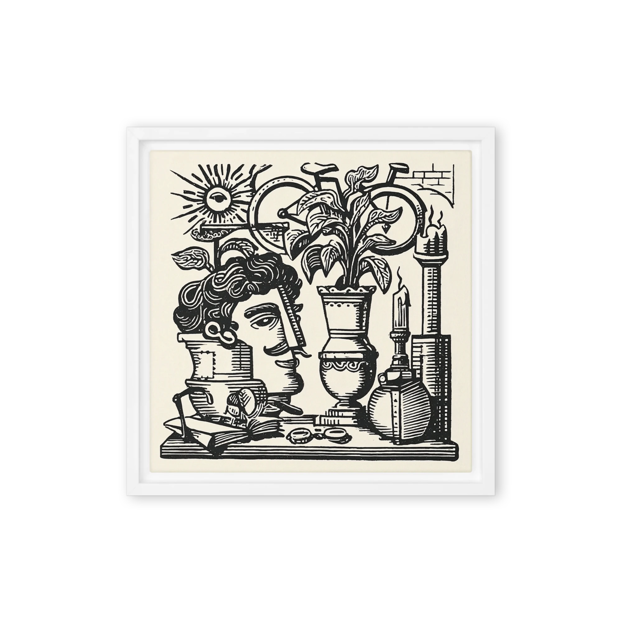 Surreal Block Print Still Life