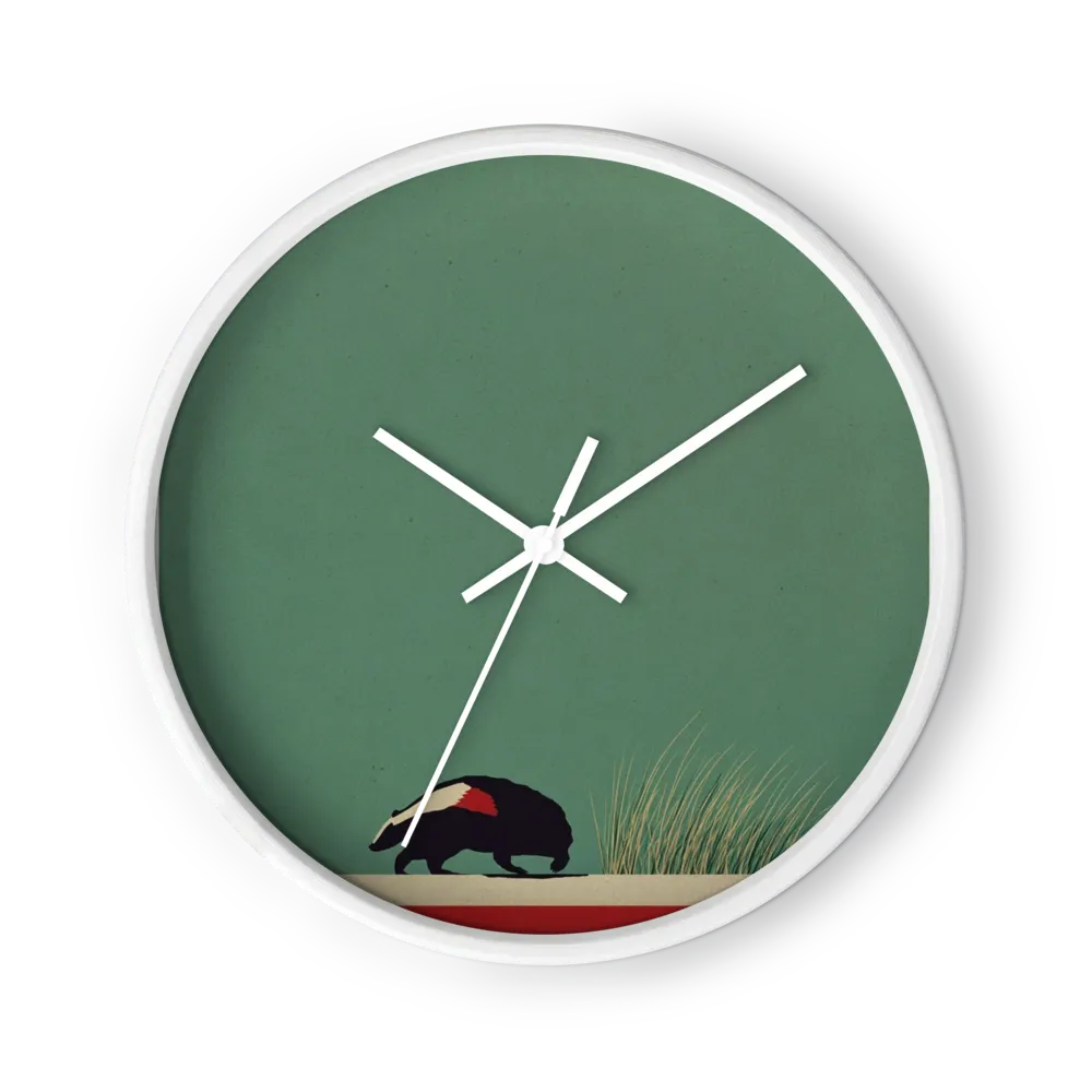 Badger in Grass | Wall Clock
