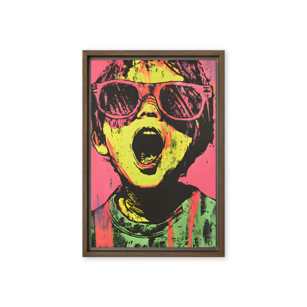 Neon Scream 
 Canvas with White Frame