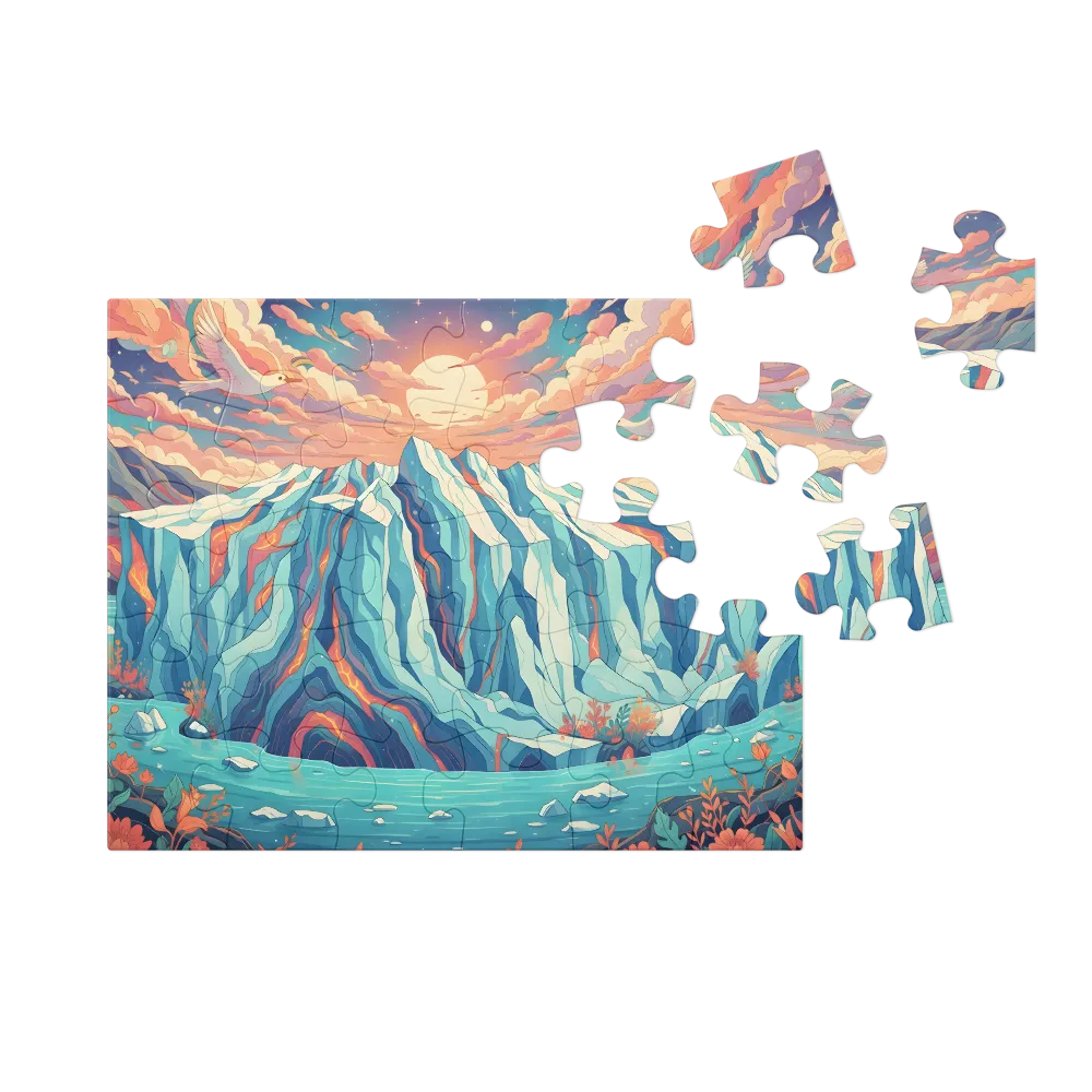 Pastel Iceberg Dreamscape 
 Jigsaw Puzzle in Tin Box
