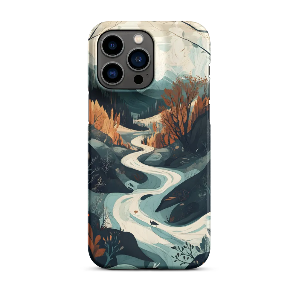 Serene Illustrative Landscape with River | Phone Case