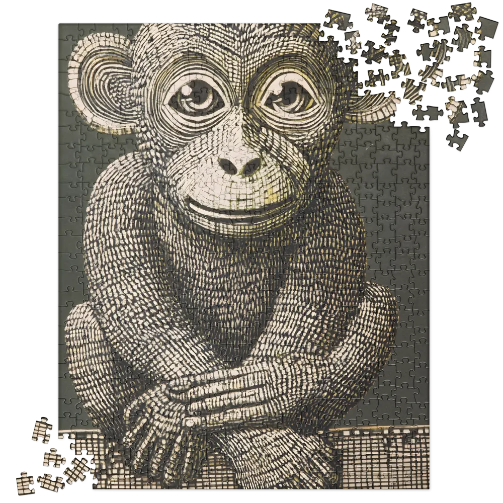 Textured Monkey Portrait 
 Jigsaw Puzzle