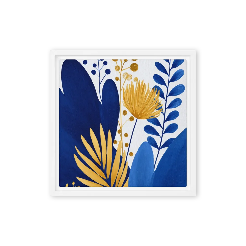 Golden Blue Flora | Art Print
