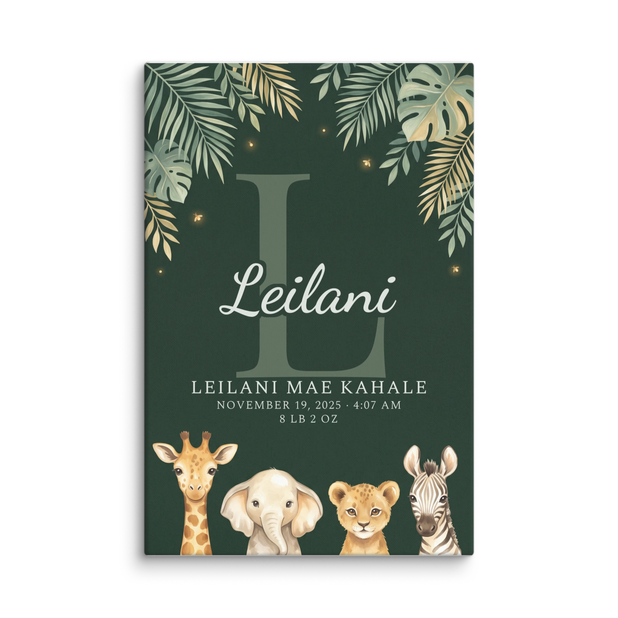 Nursery Name Art — Emerald Jungle
