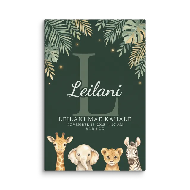 Nursery Name Art — Emerald Jungle