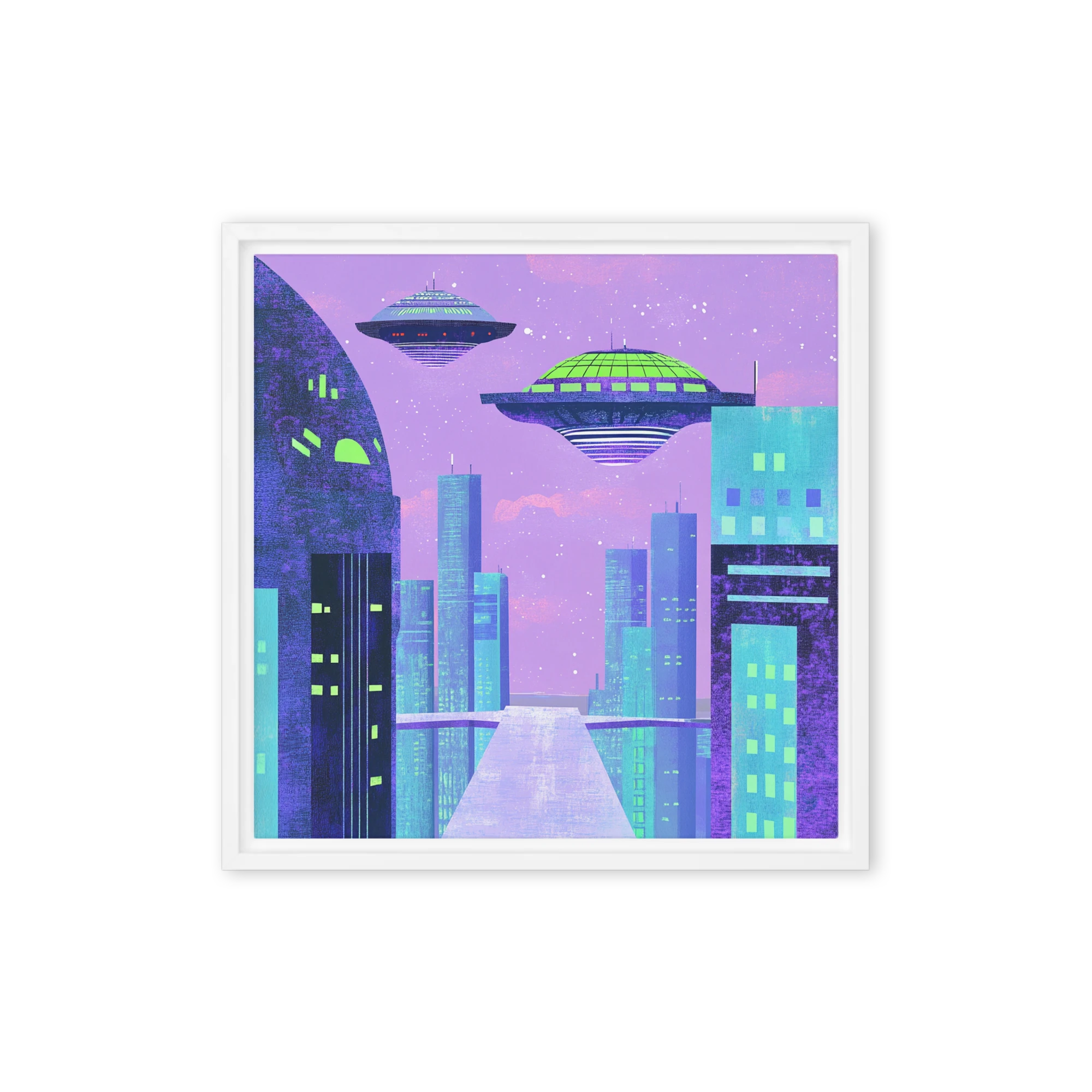 UFOs Over Neo-Metropolis | Art Print