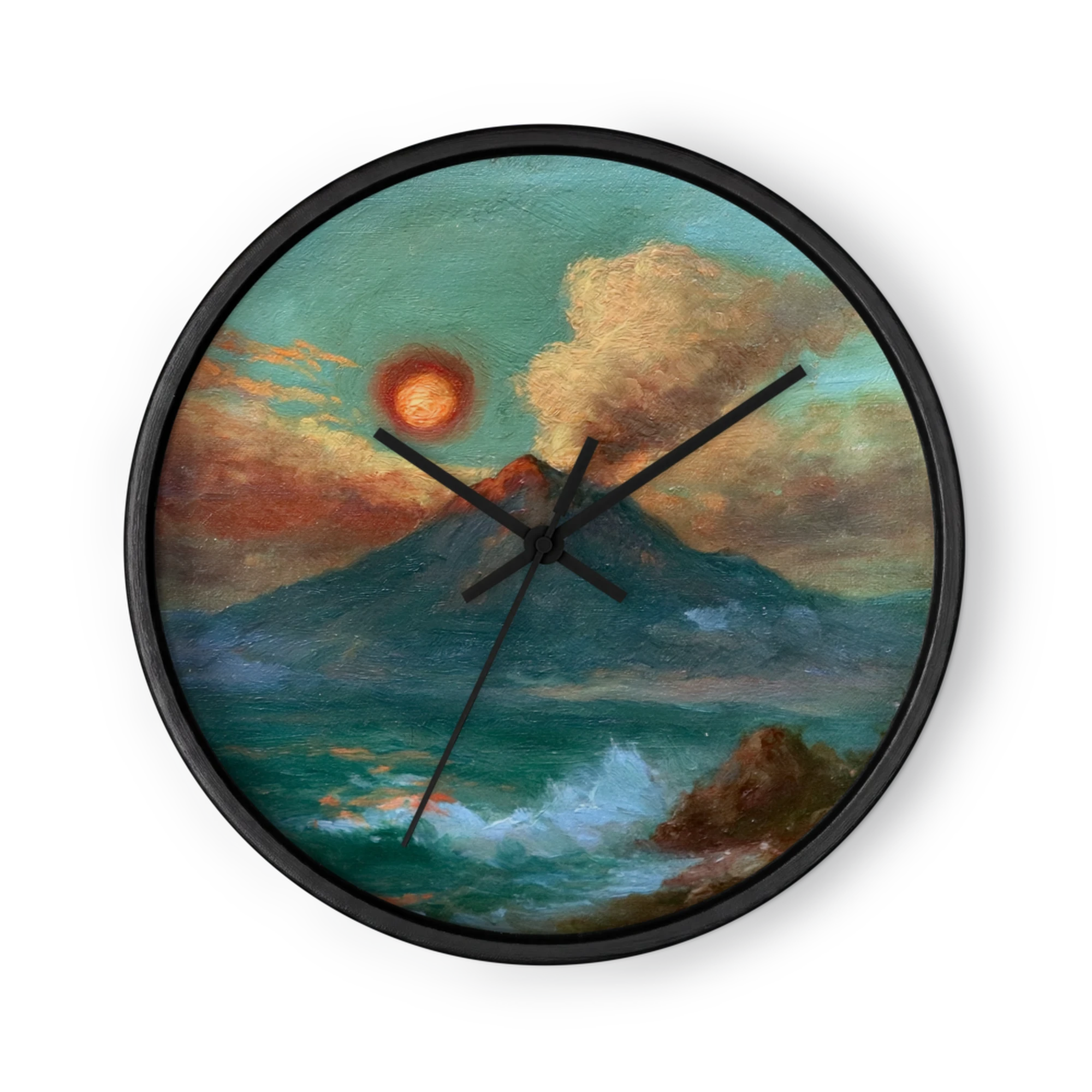 Volcanic Sunset Over Ocean