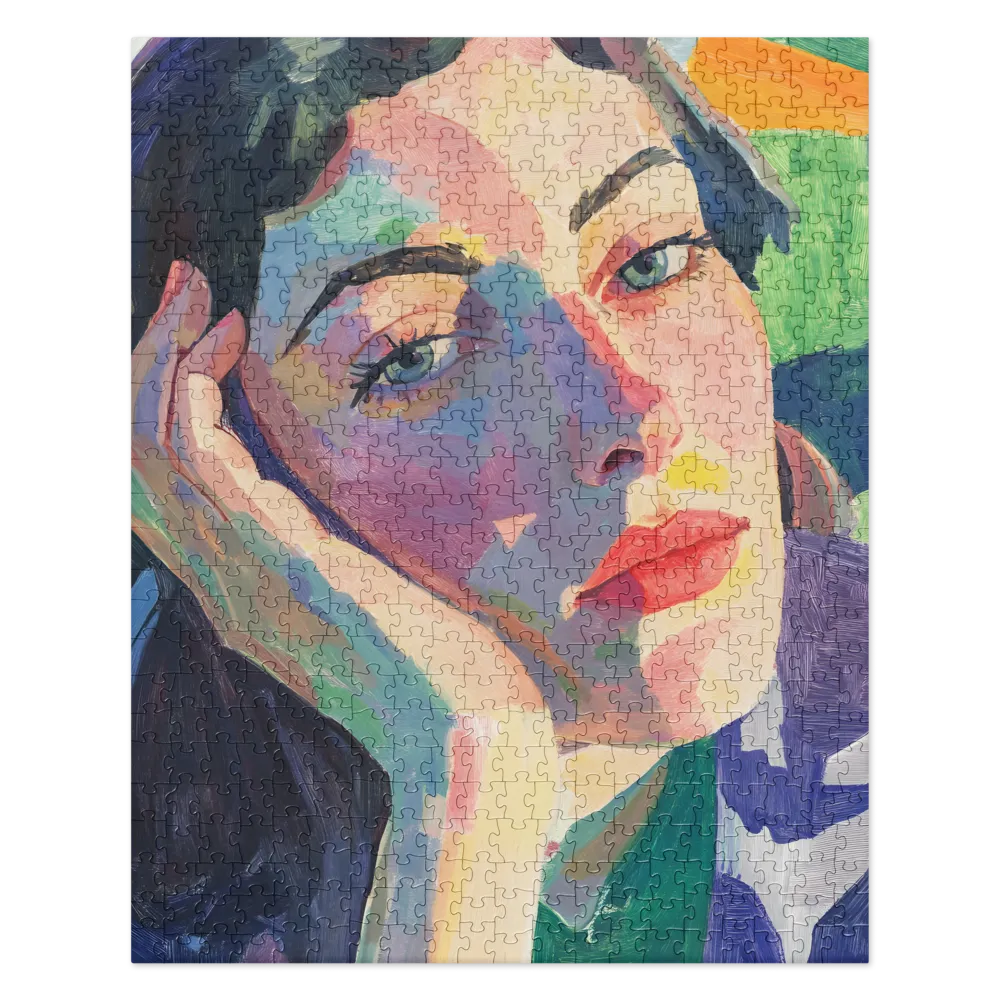 Expressive Female Gaze 
 Jigsaw Puzzle in Tin Box