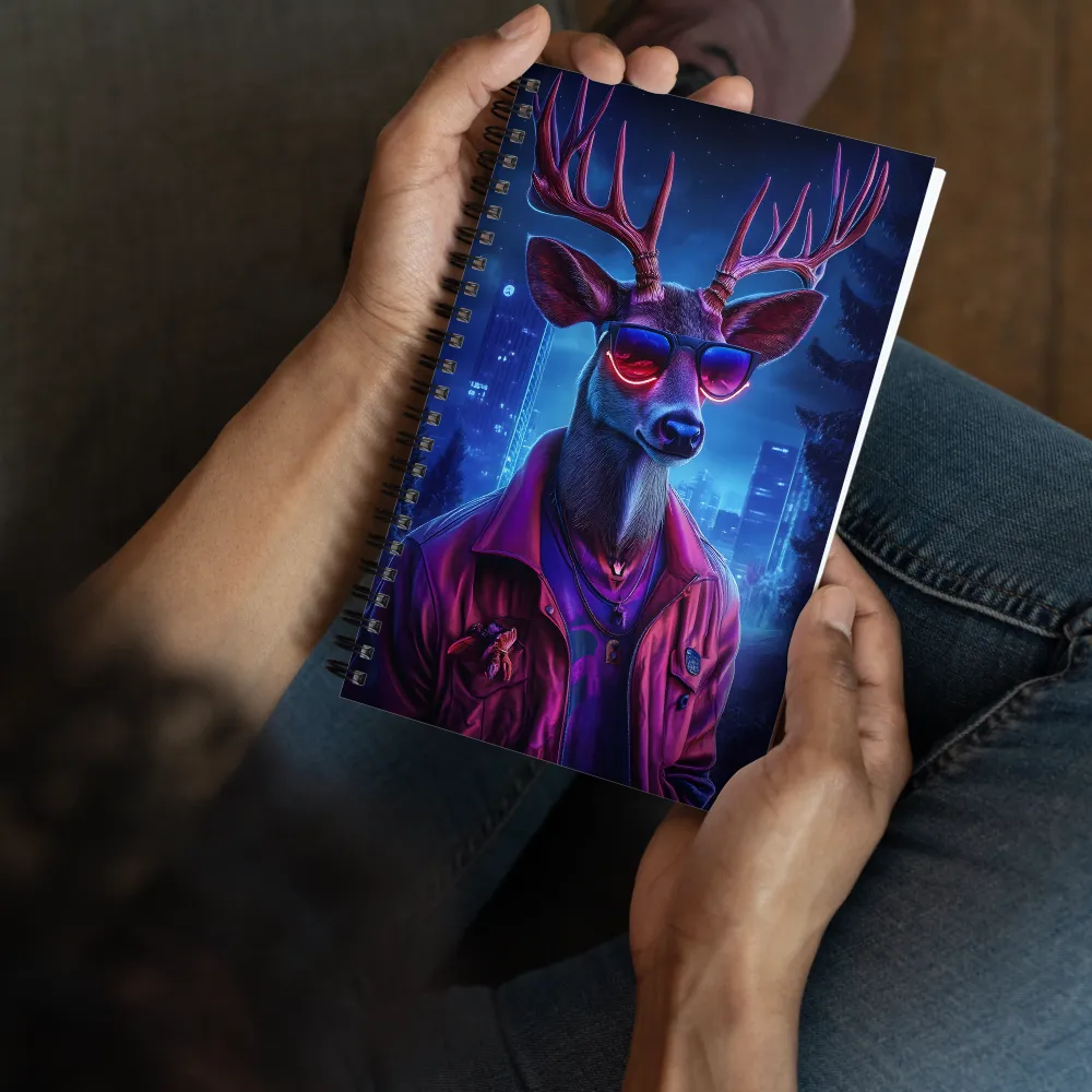 Cyberpunk Stag 
 Spiral Notebook | 140 pages