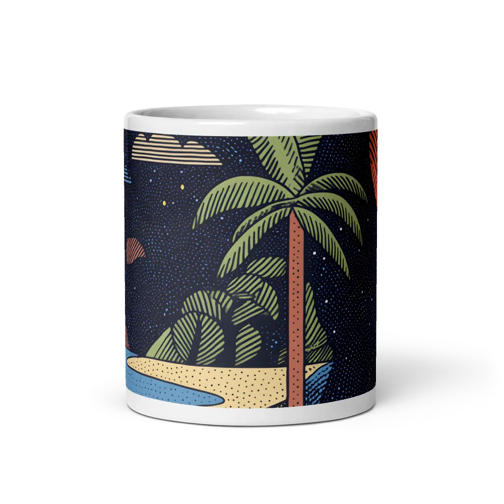 Tropical Landscape with River and Moon