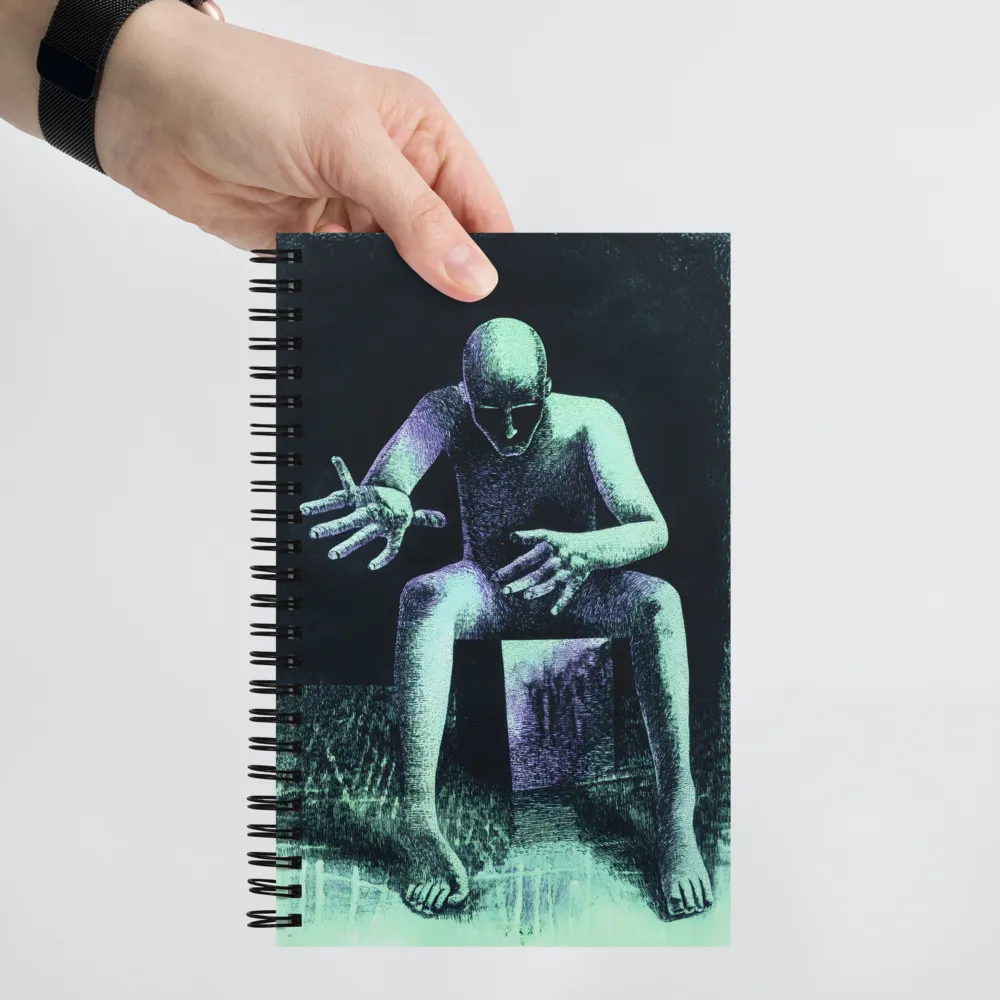 Pensive Duotone Figure 
 Spiral Notebook | 140 pages