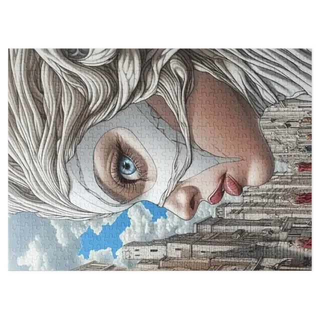 Surreal Female Portrait with Cityscape | Jigsaw Puzzle (252/520 pieces)