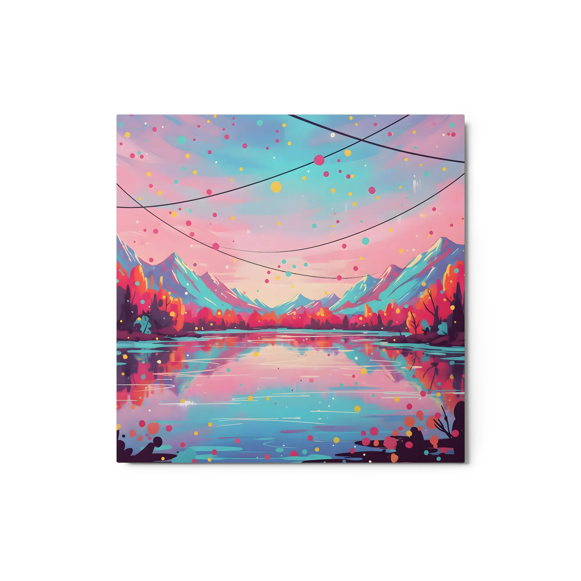 Vibrant Dreamscape Reflection 
 Canvas | 30″x 30″