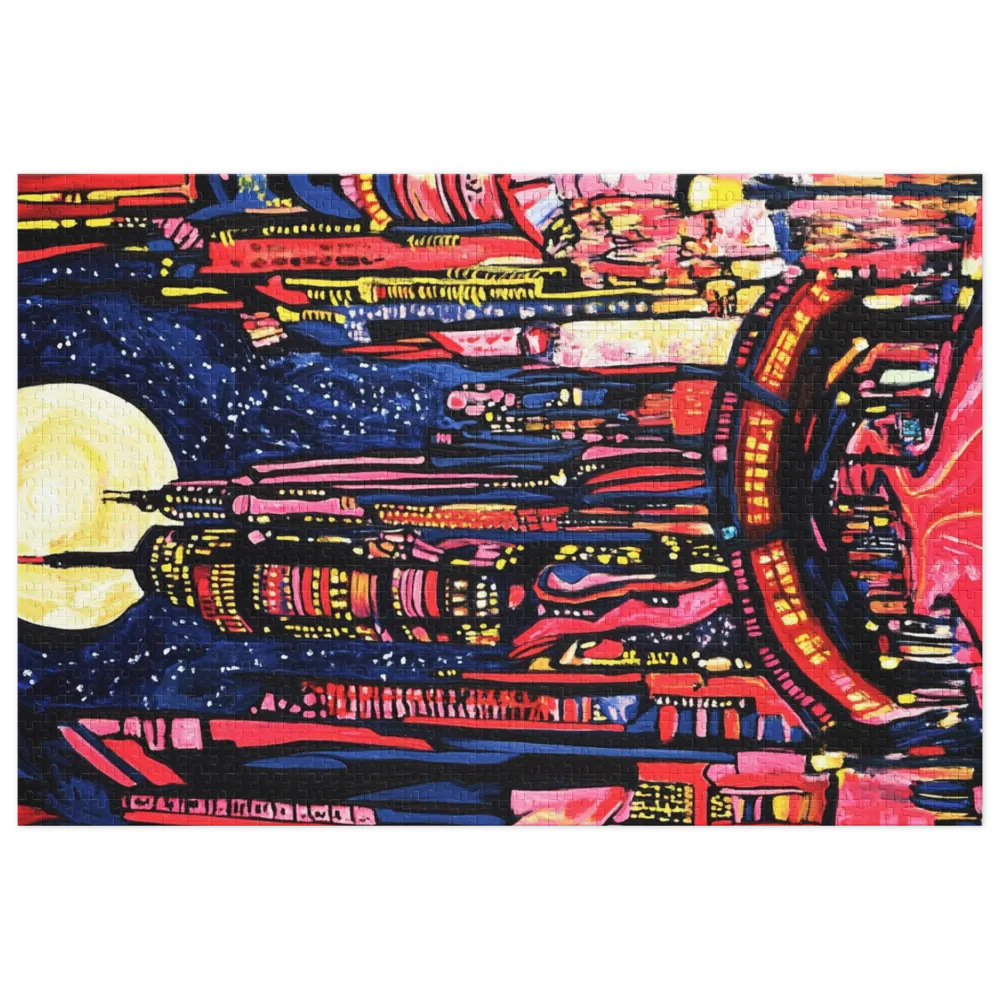 Vibrant Expressionist Cityscape | Jigsaw Puzzle (252/520 pieces)