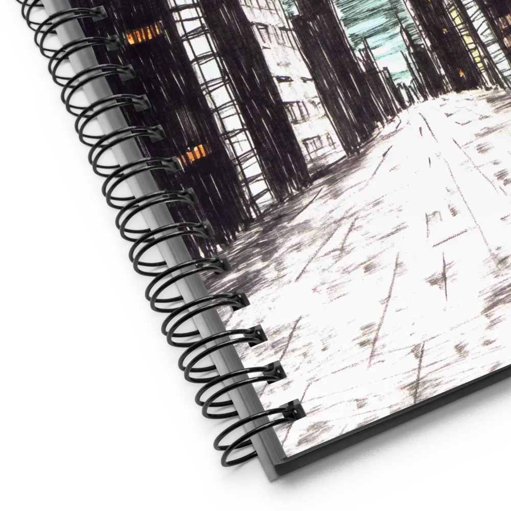 Crimson Orbs Over City 
 Spiral Notebook | 140 pages