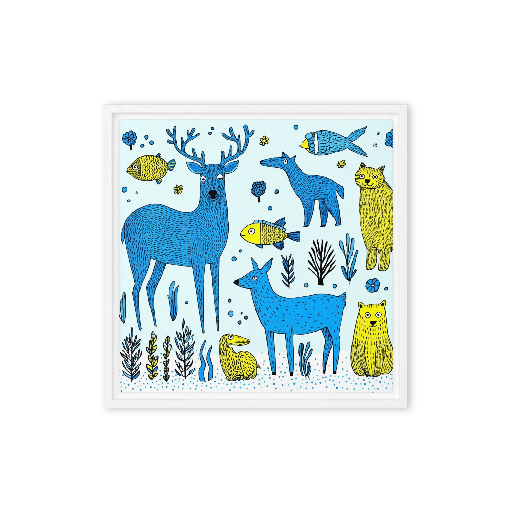 Blue Deer and Folk Animals