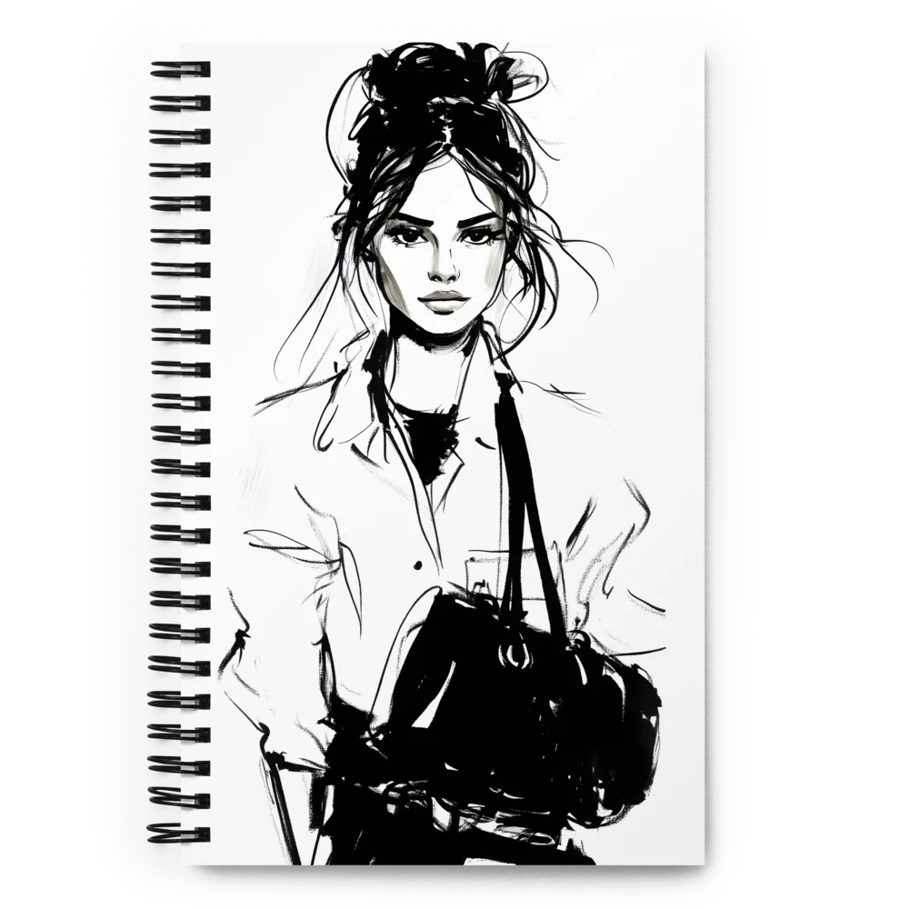 Monochrome Fashion Portrait 
 Spiral Notebook | 140 pages