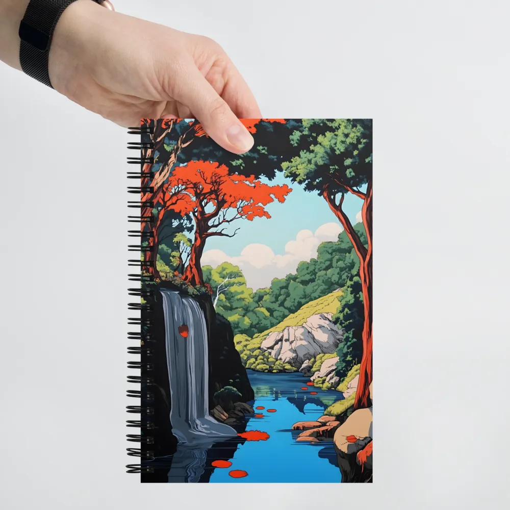 Tranquil Red Forest Falls 
 Spiral Notebook | 140 pages