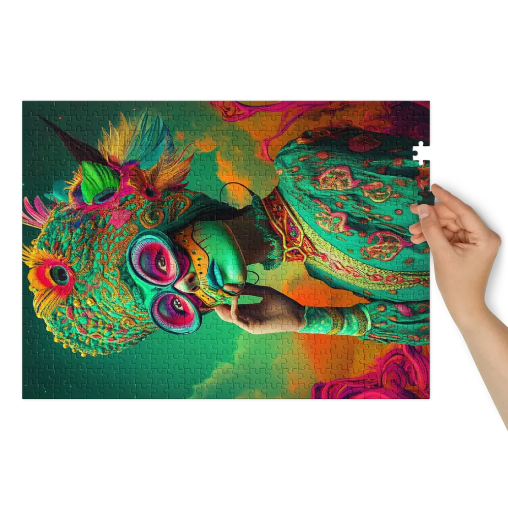 Vibrant Headdress Portrait 
 Jigsaw Puzzle in Tin Box