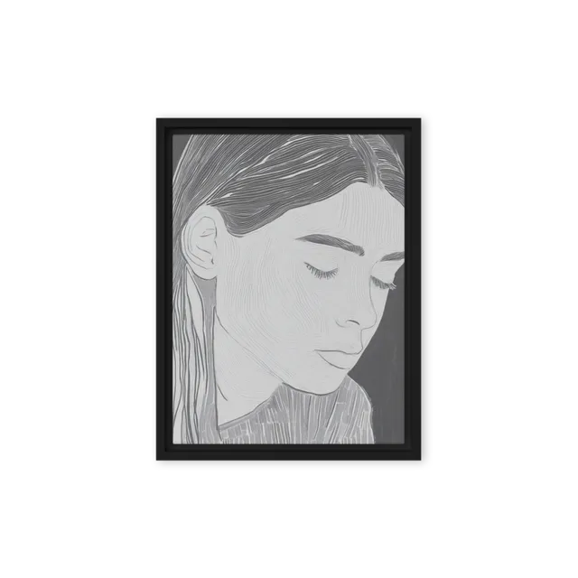 Contemplative Line Art Portrait | Art Print