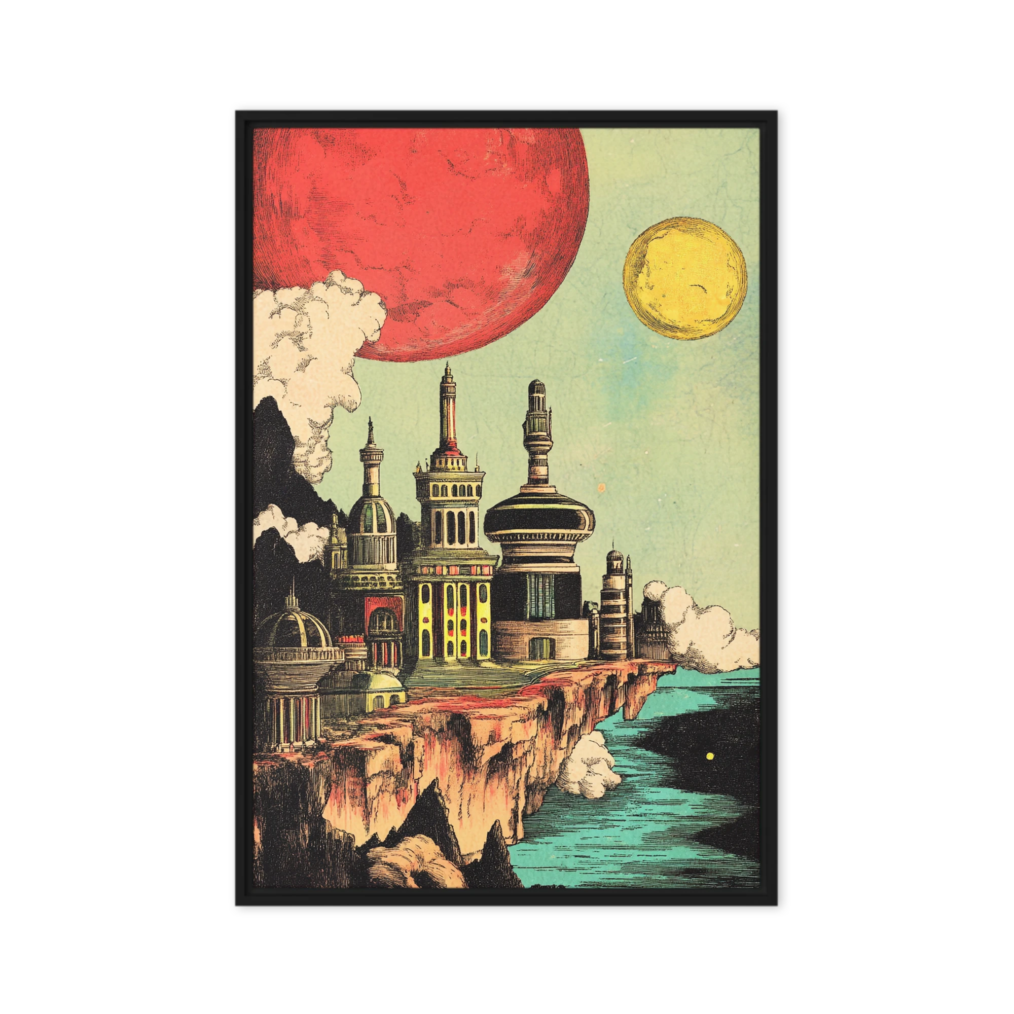 Futuristic City with Planets