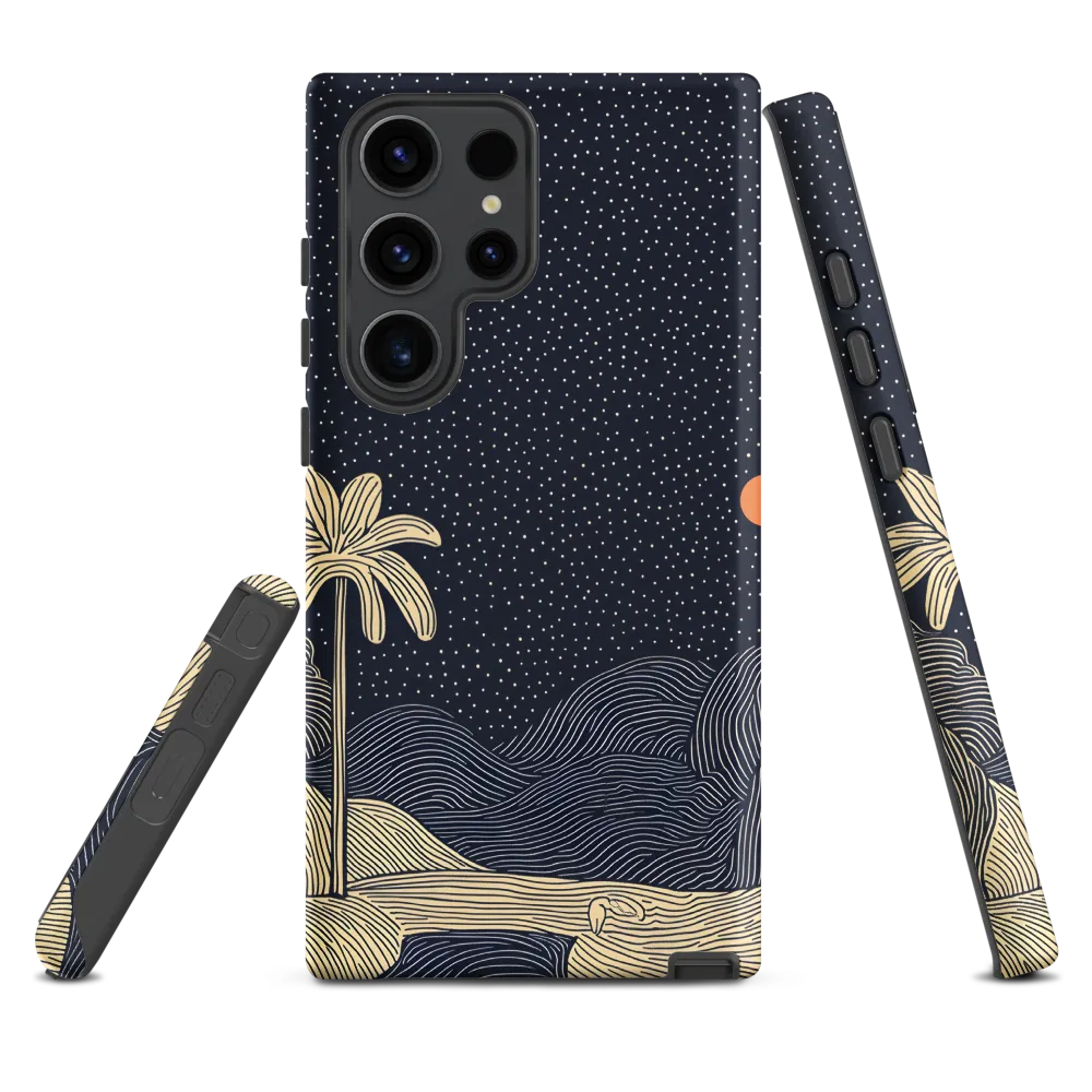 Minimal Line Art Landscape with Palm Tree | Phone Case