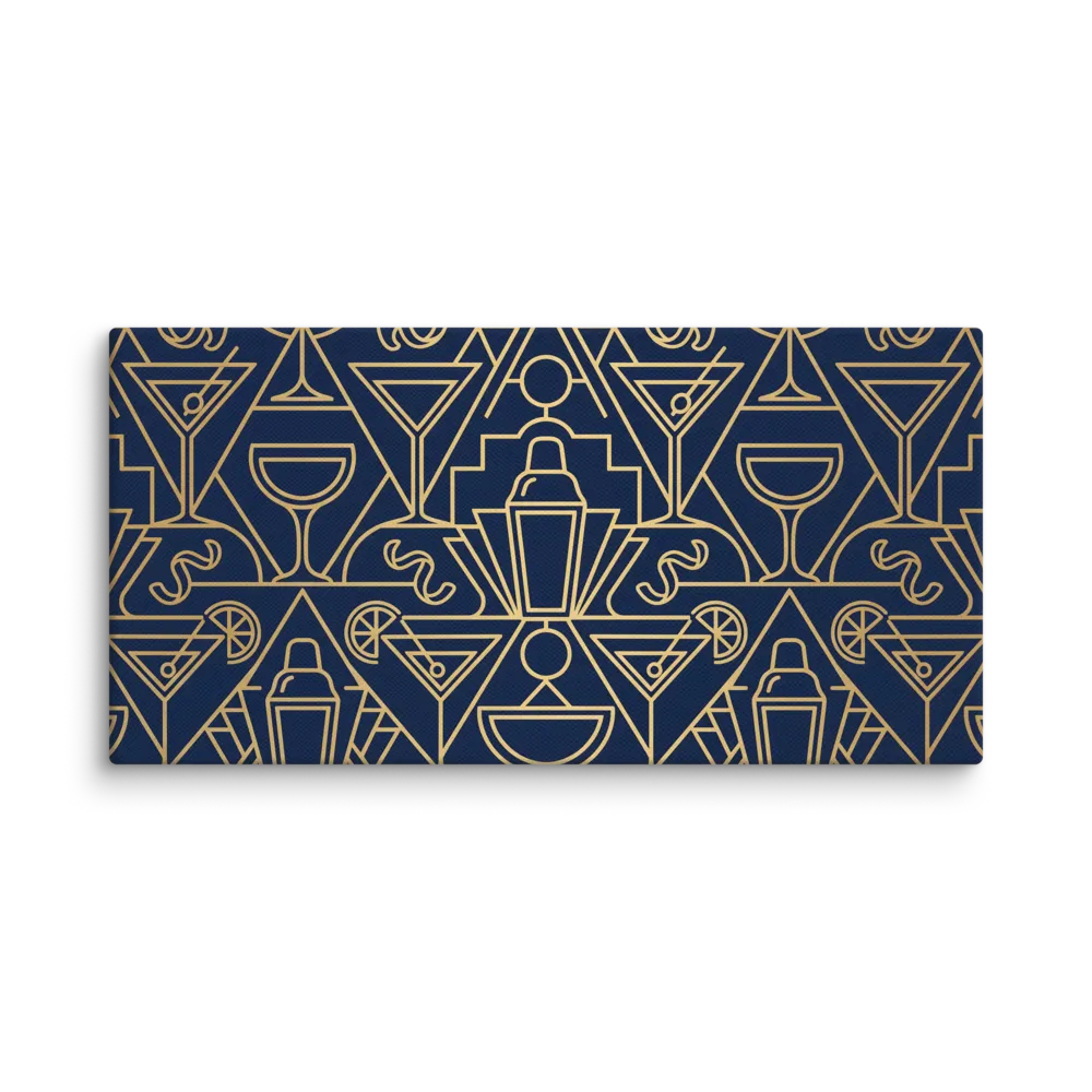 Golden Art Deco Cocktails 
 Canvas | 10″x 20″