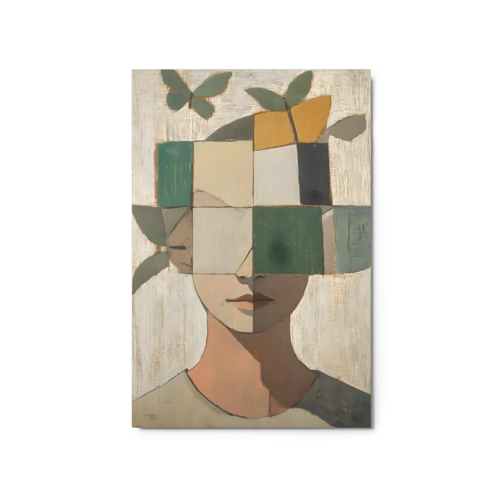 Fragmented Gaze 
 Canvas with White Frame
