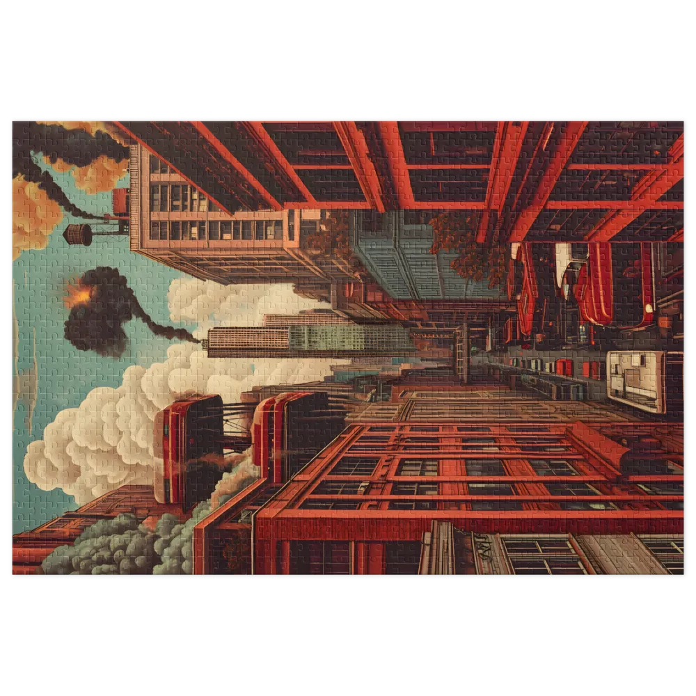 Surreal Cityscape with Explosions | Jigsaw Puzzle (252/520 pieces)