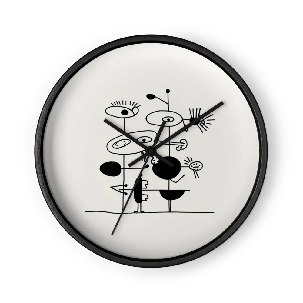 Biomorphic Line Figures | Wall Clock