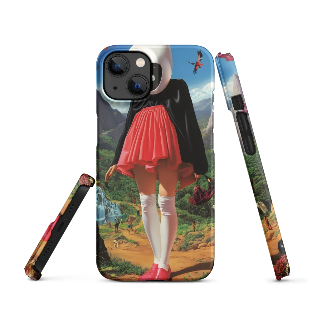 Surreal Fantasy Figure in Vibrant Landscape | Phone Case