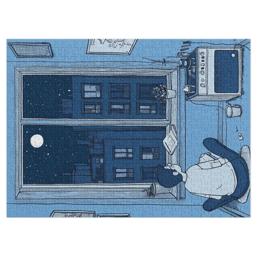 Quiet Night City View 
 Jigsaw Puzzle in Tin Box