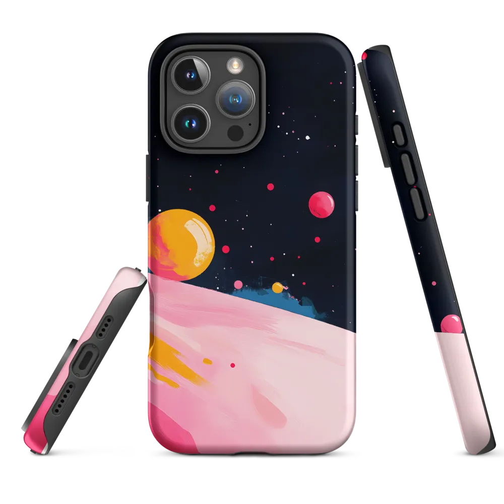 Abstract Space with Colorful Planets