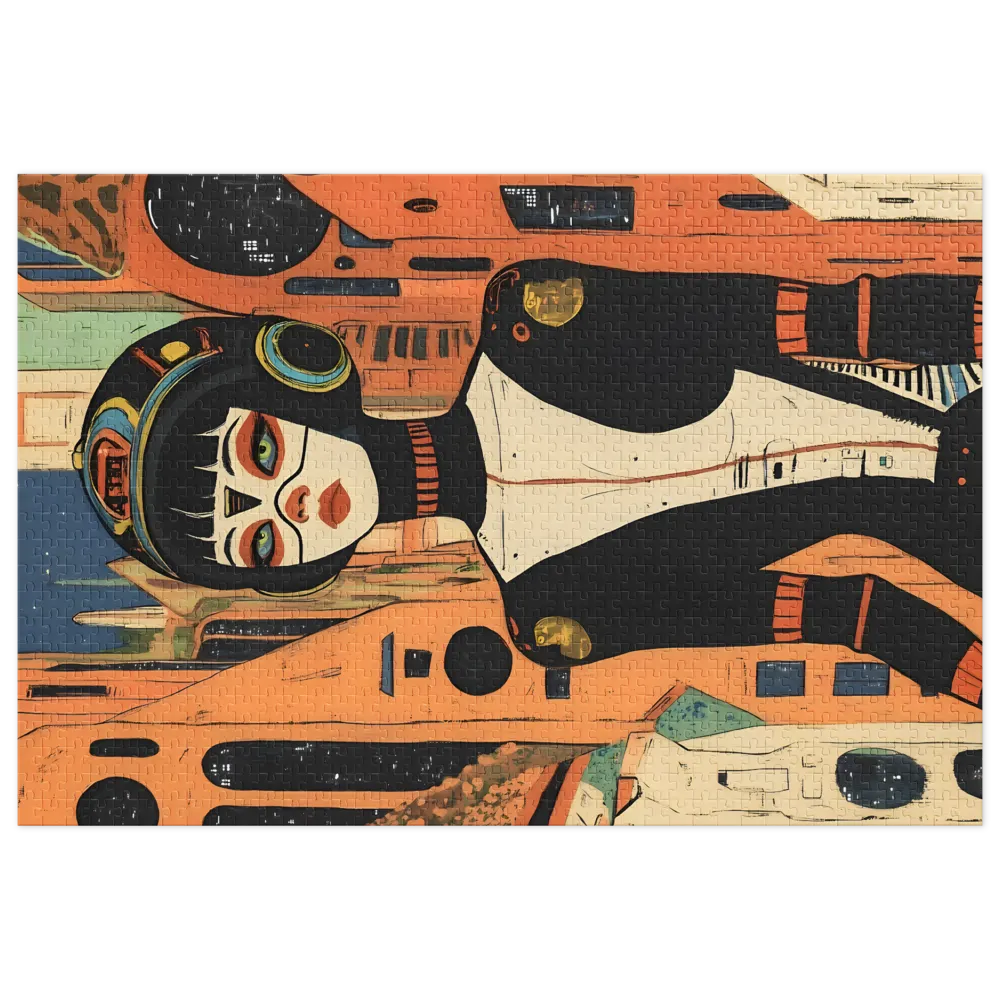 Futuristic Female Character in Urban Landscape | Jigsaw Puzzle (252/520 pieces)